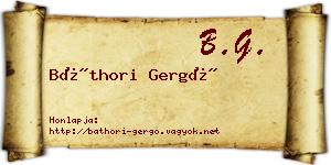 Báthori Gergő névjegykártya